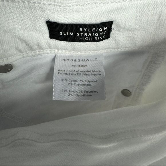 NEW Veronica Beard white distressed button fly high rise straight jeans size 28 - Picture 9 of 12